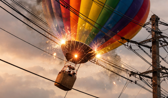 luchtballonhoogspanning